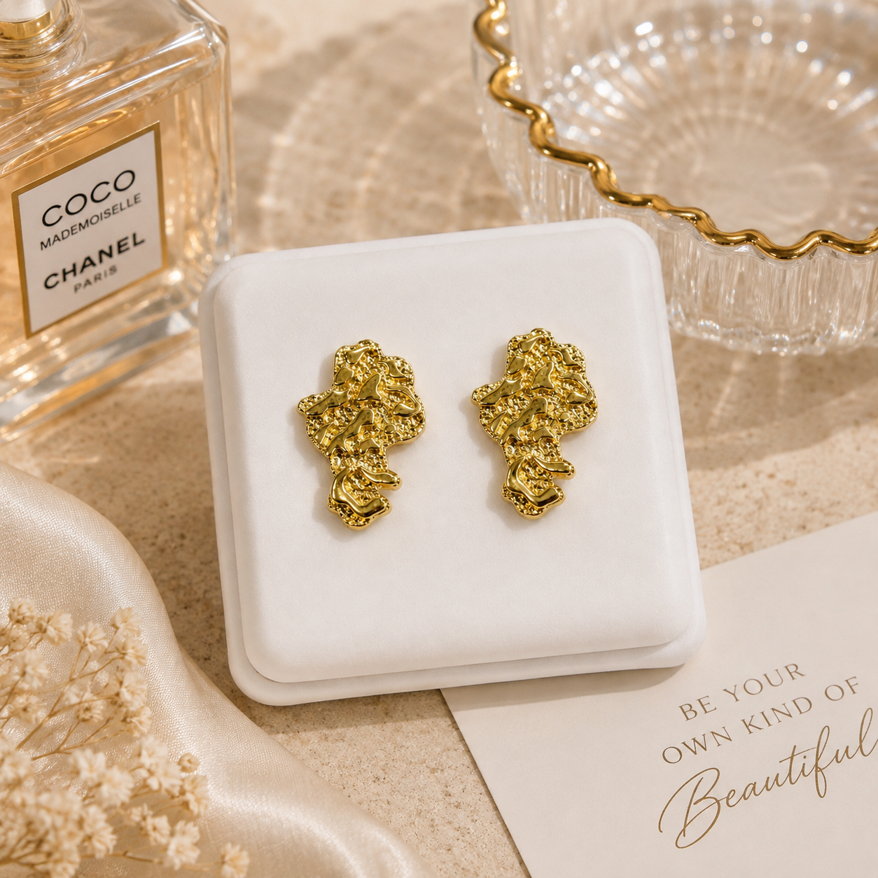 Africa Map Nugget Studs