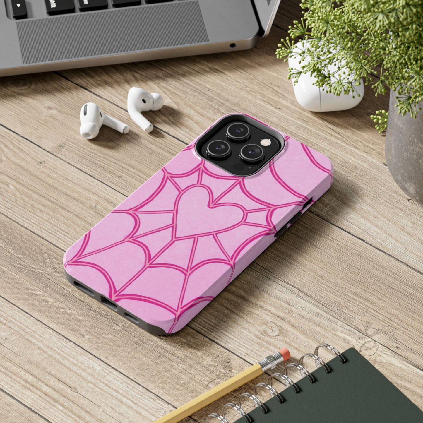Pink Spider heart Phone case