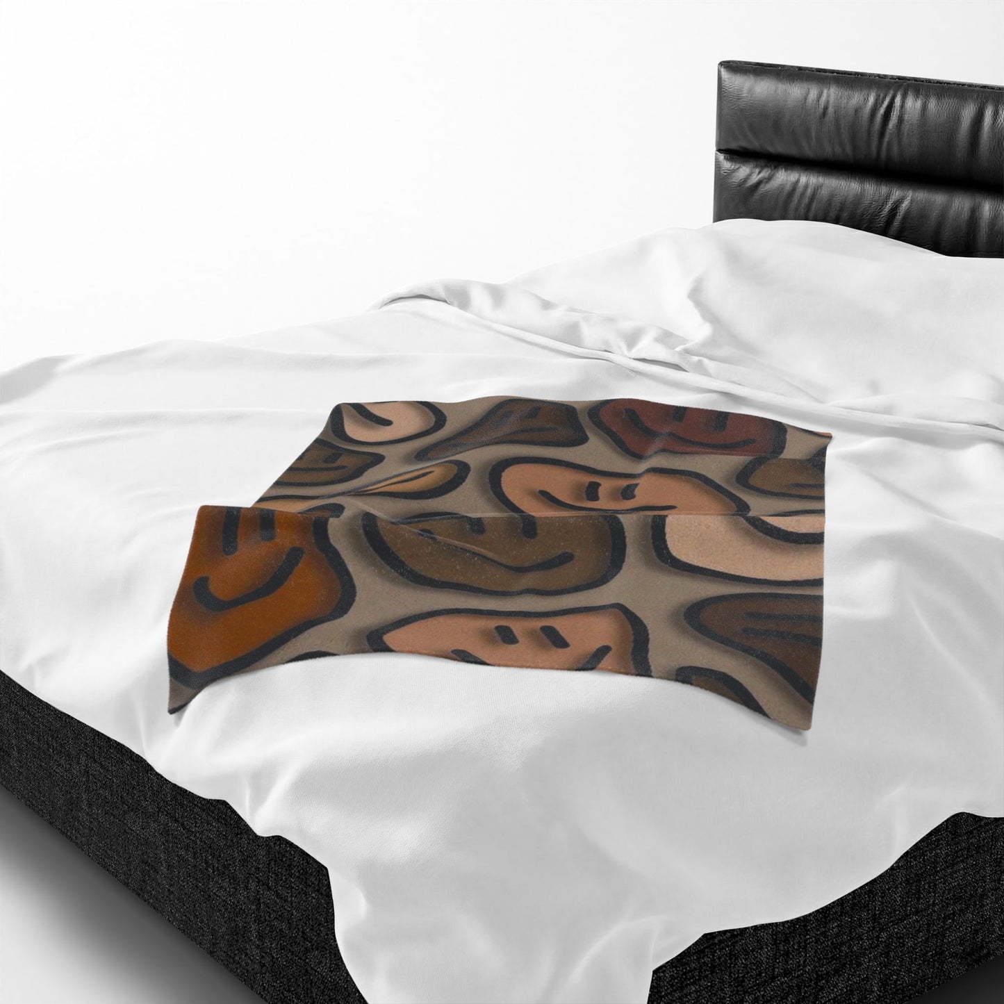 Neutral Smiles Plush Blanket
