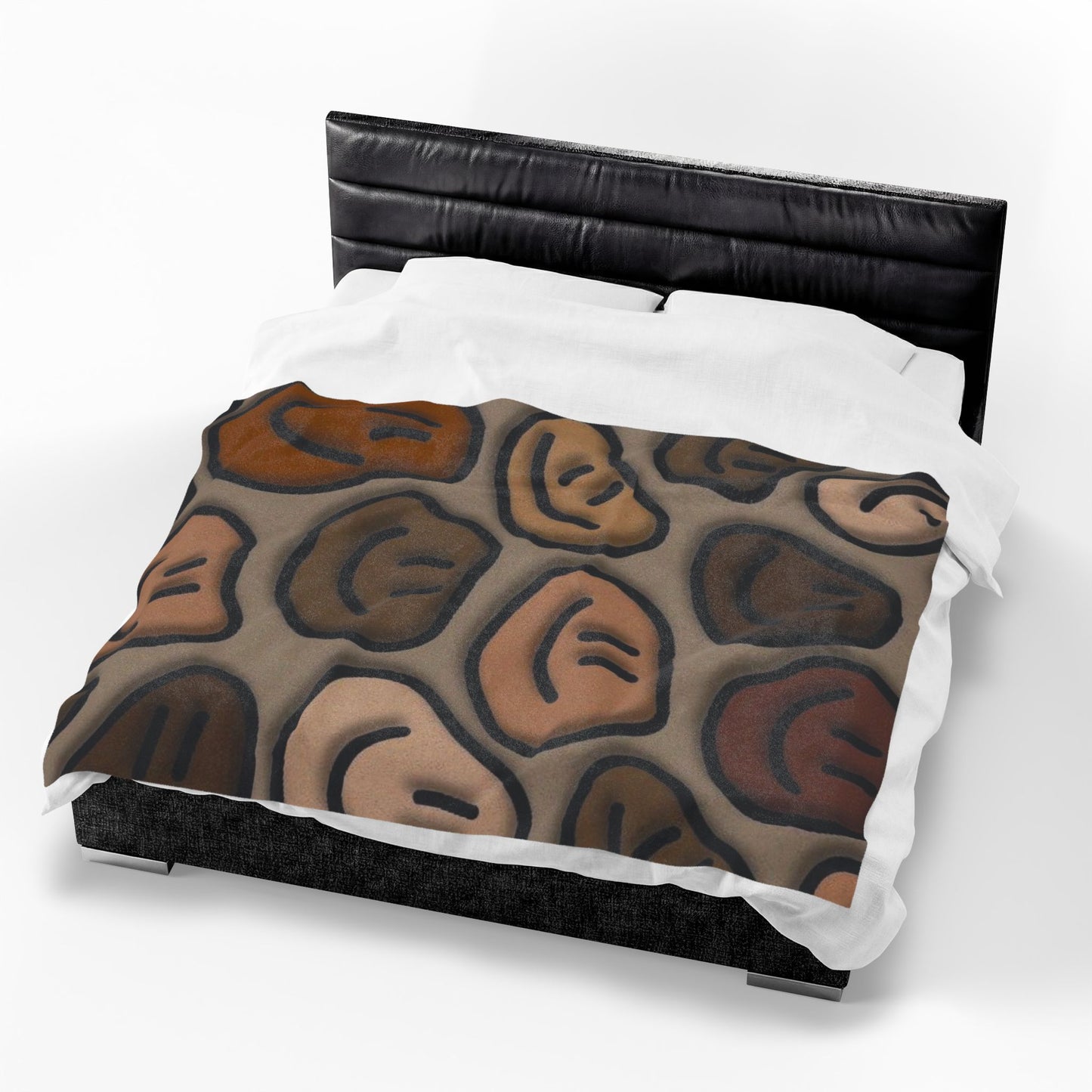 Neutral Smiles Plush Blanket