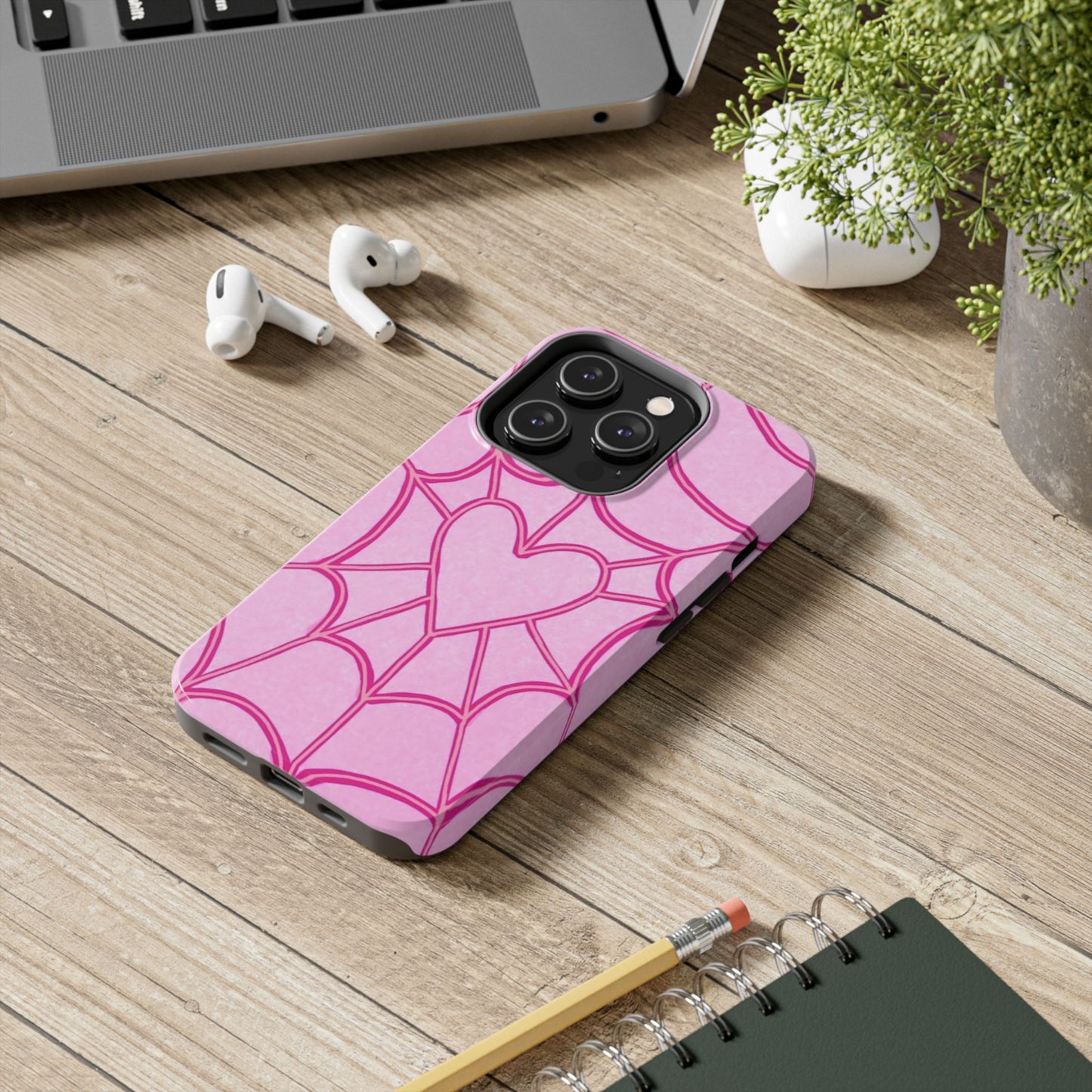 Pink Spider heart Phone case