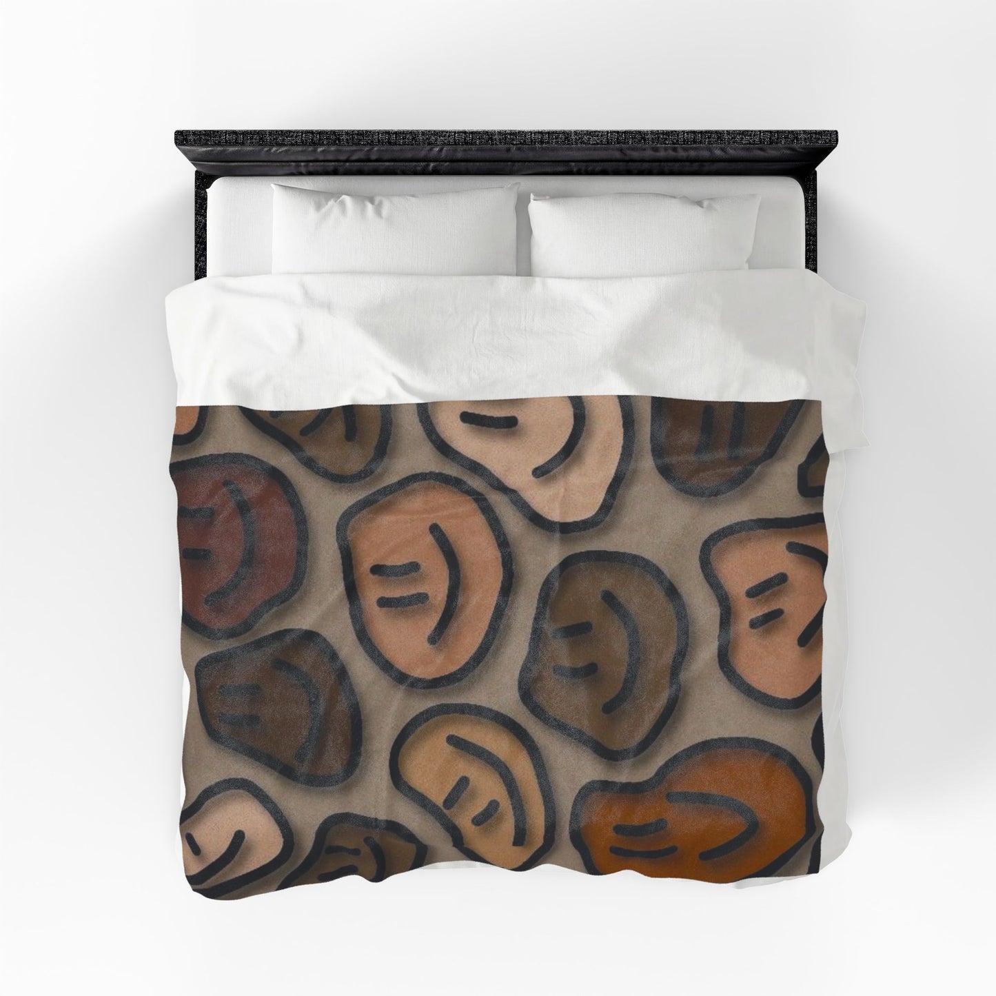 Neutral Smiles Plush Blanket