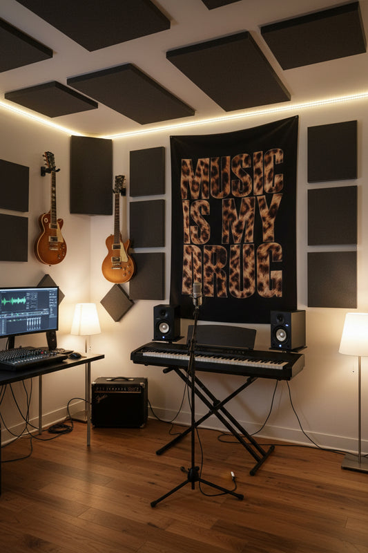 “Music is my dr*g” Wall tapestry