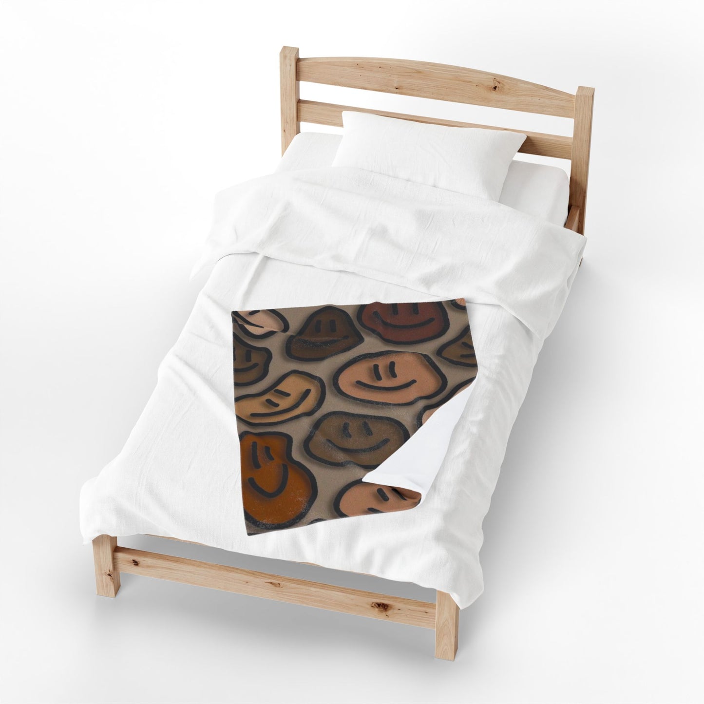 Neutral Smiles Plush Blanket