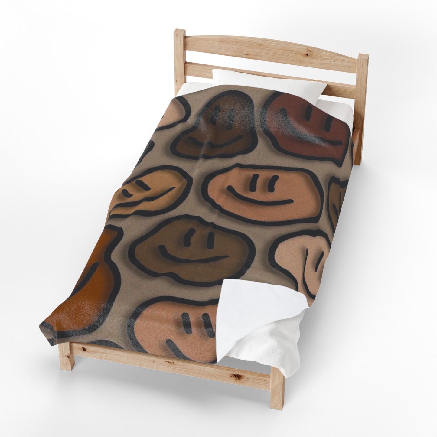 Neutral Smiles Plush Blanket