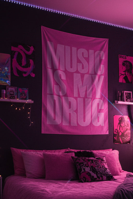 Music is my dr*g wall tapestry