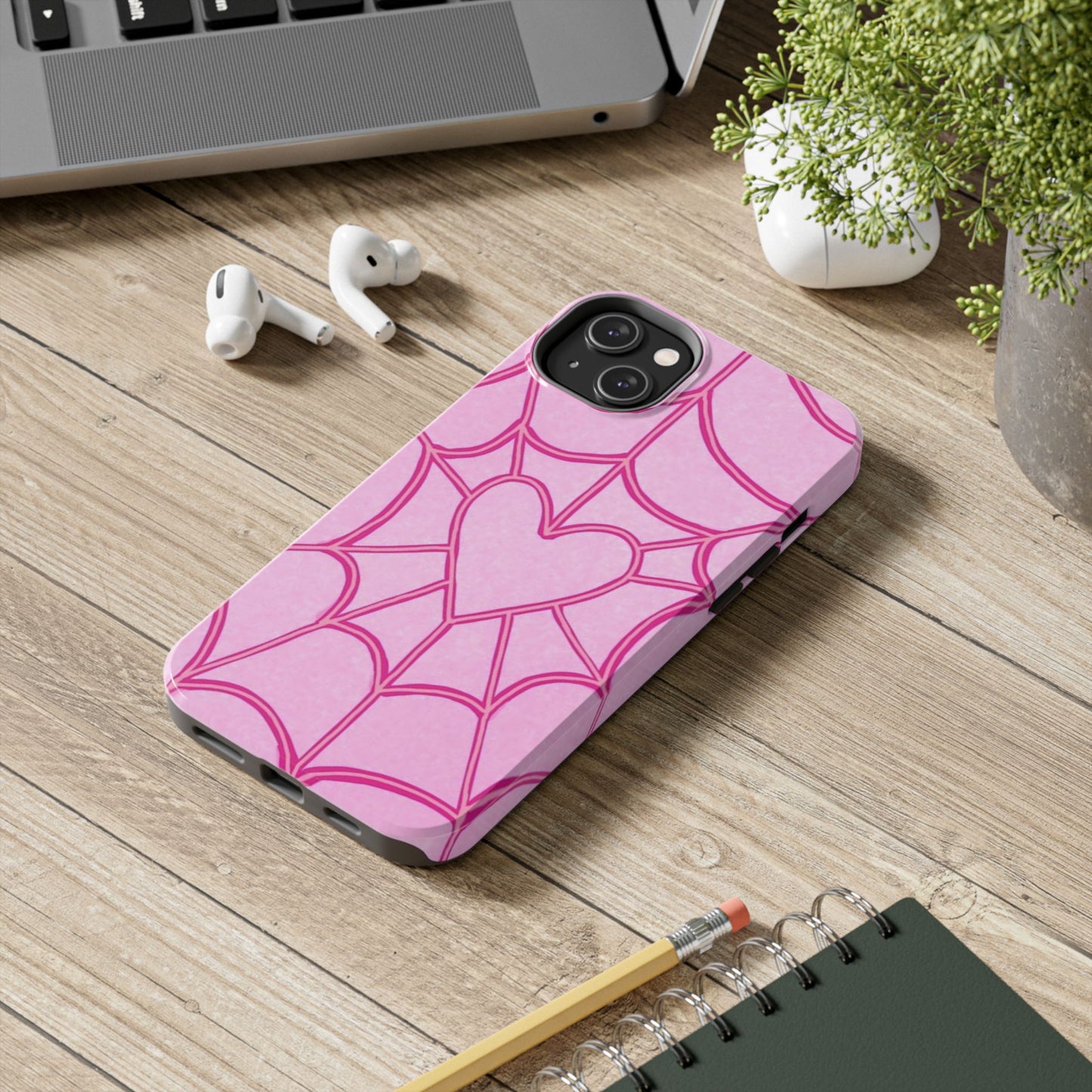 Pink Spider heart Phone case