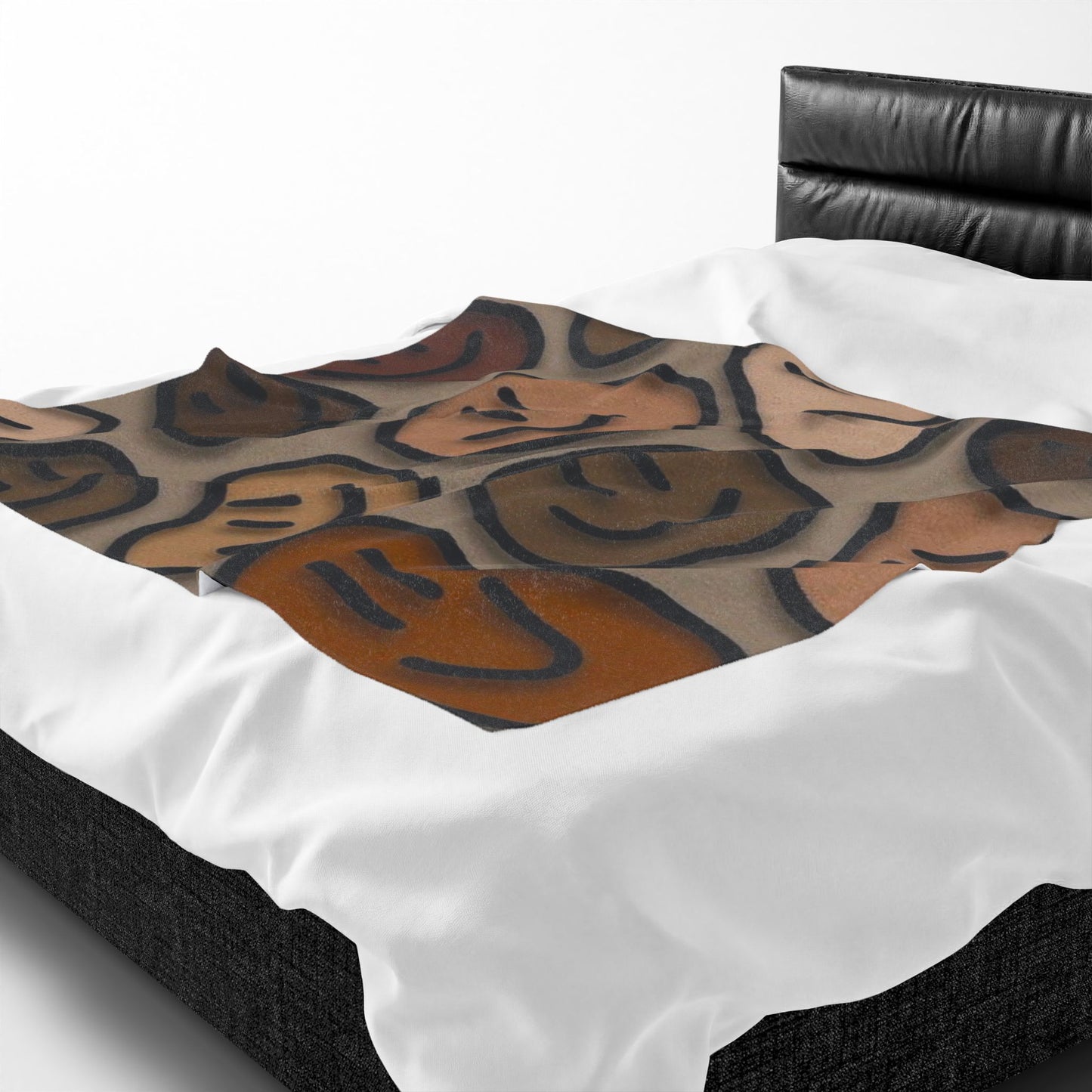 Neutral Smiles Plush Blanket