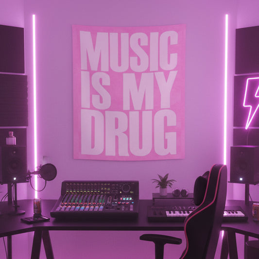 Music is my dr*g wall tapestry