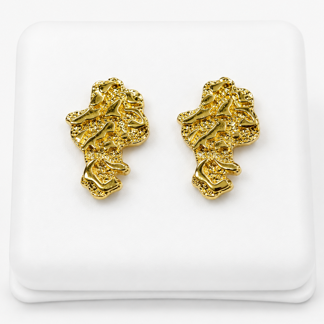 Africa Map Nugget Studs