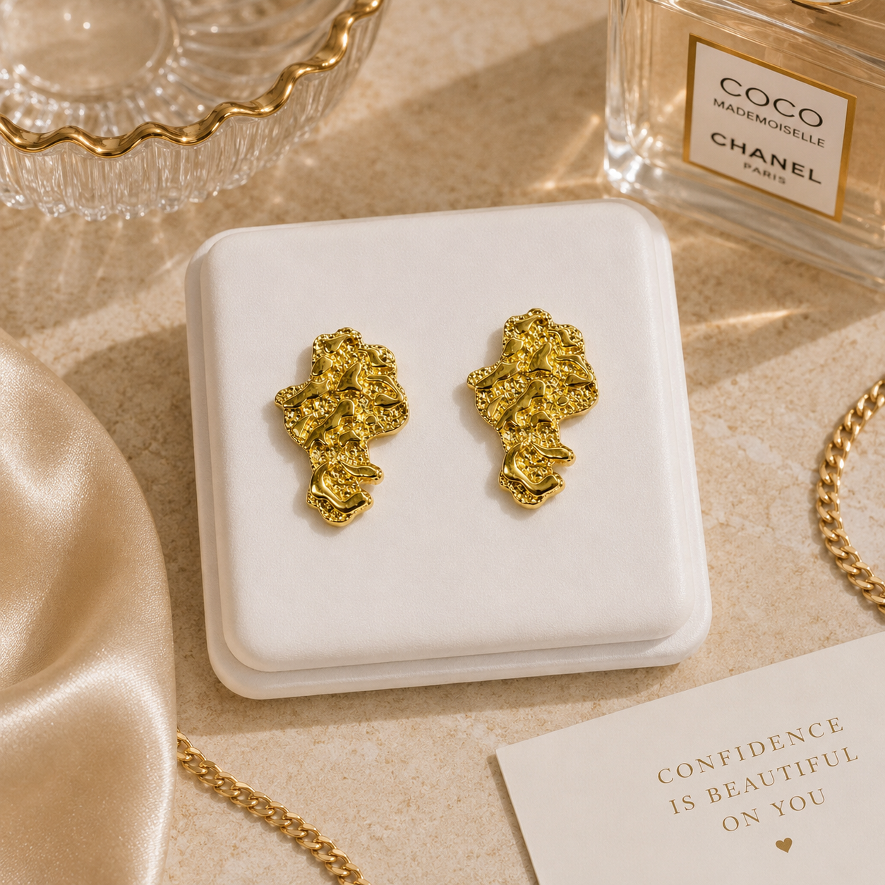 Africa Map Nugget Studs