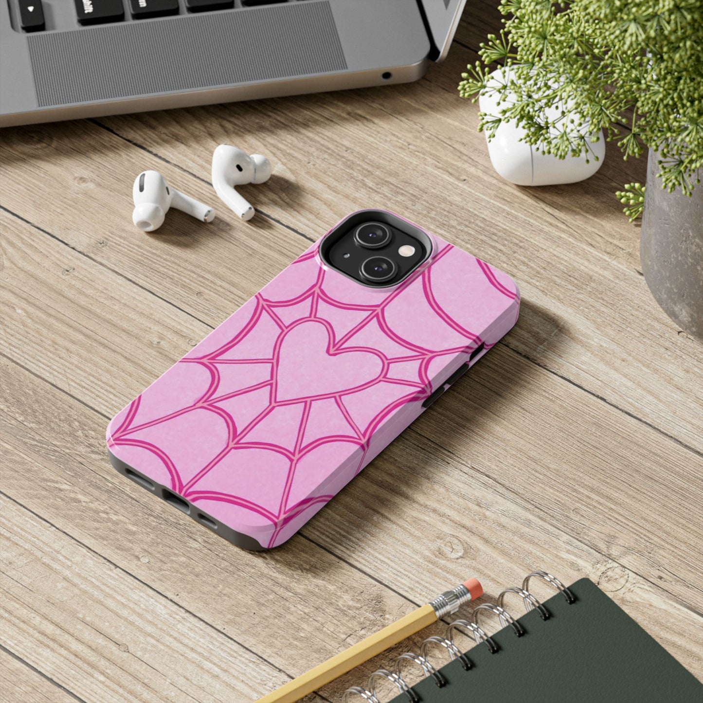 Pink Spider heart Phone case