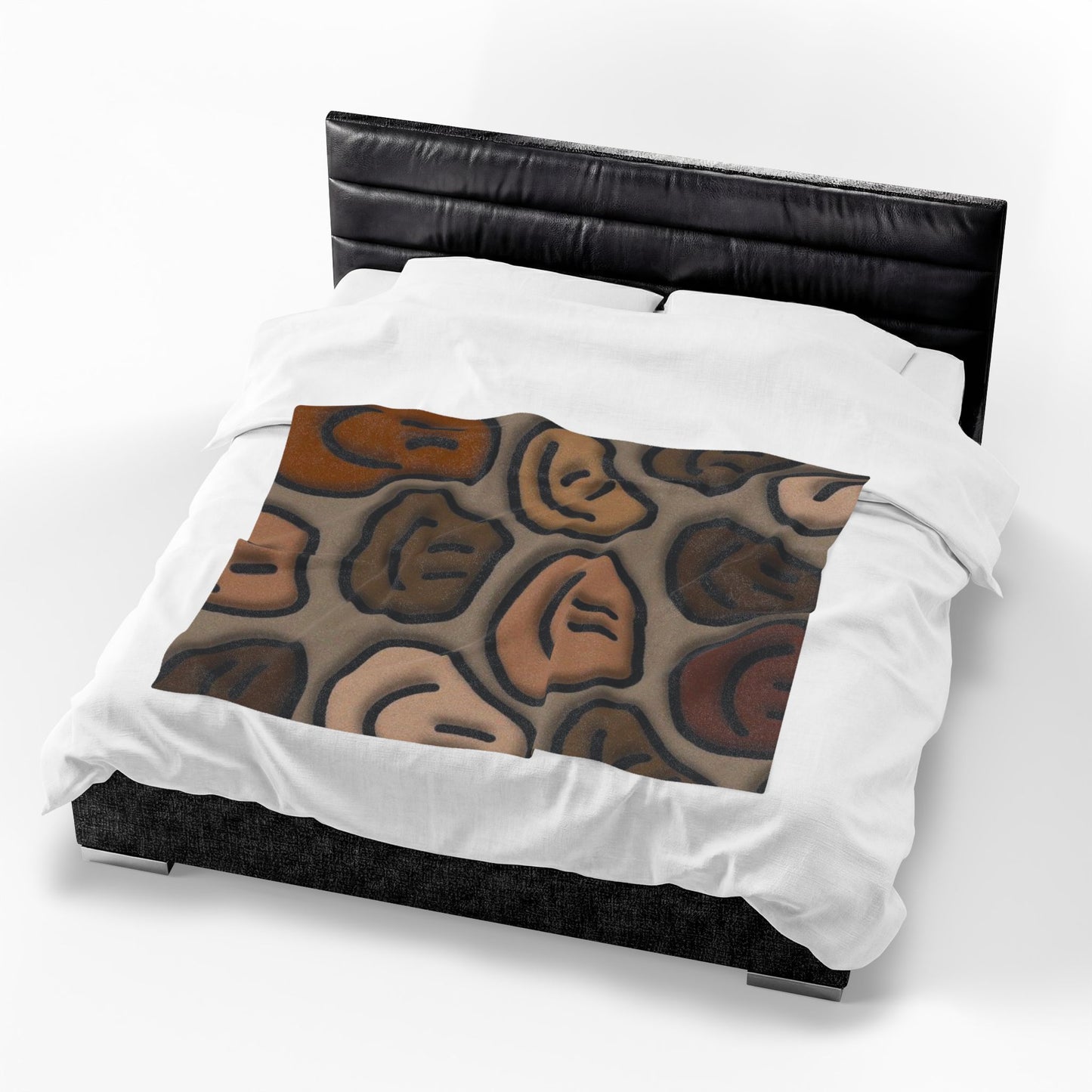 Neutral Smiles Plush Blanket