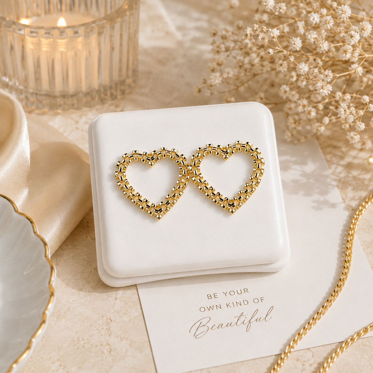 “Rolex” Heart studs