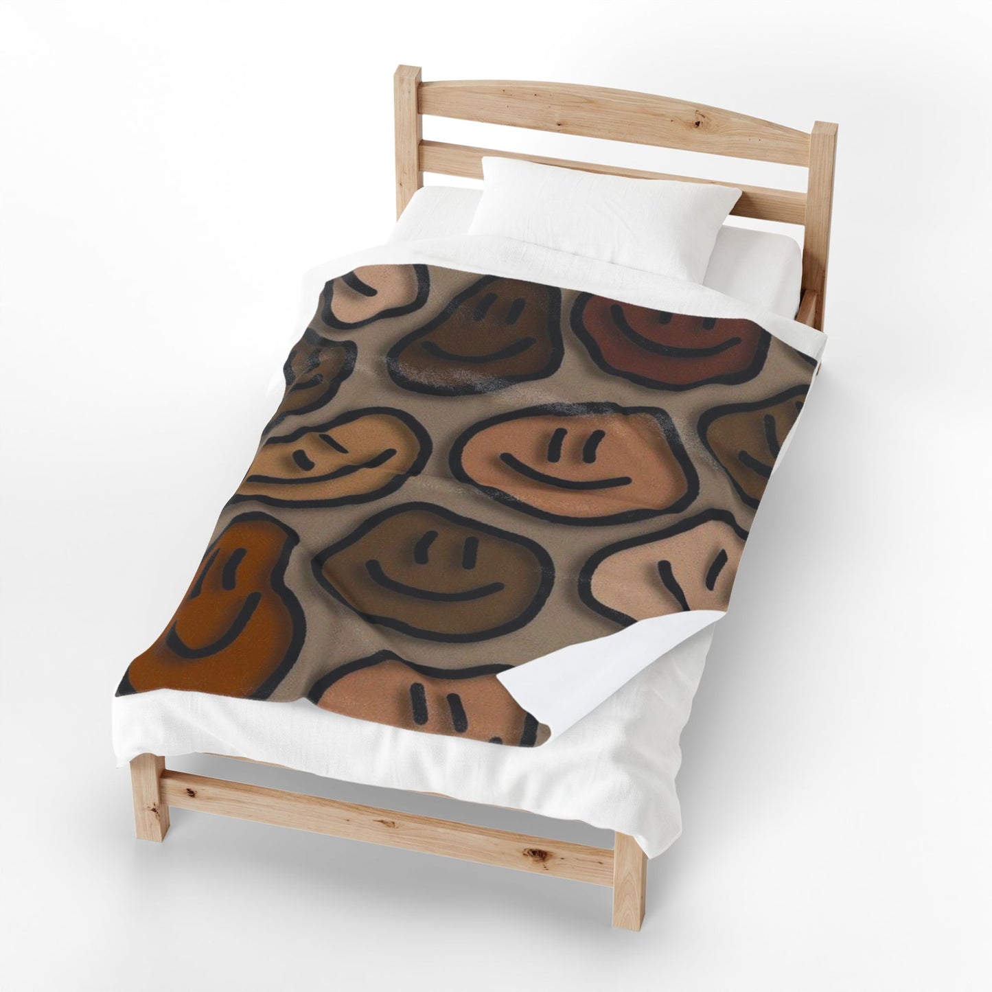 Neutral Smiles Plush Blanket